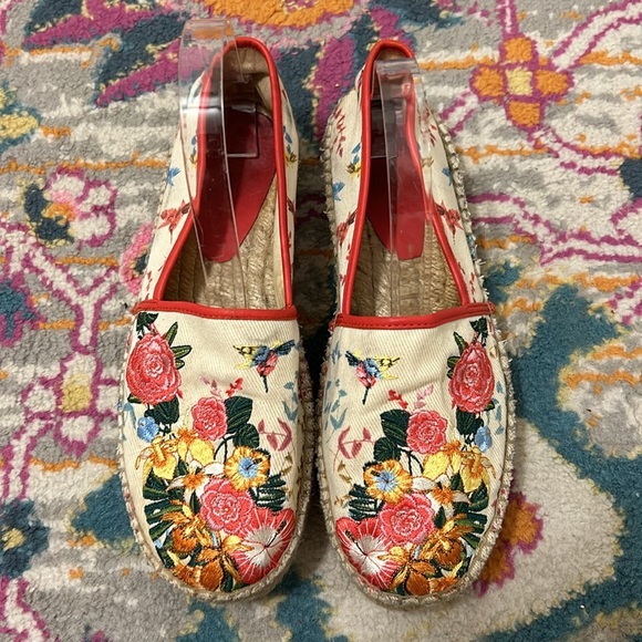 Johnny Was Floral Embroidered Andra Platform Espadrille Slide On Flat Size 8 - Picture 4 of 13